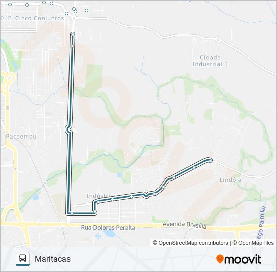 Mapa da linha 902 CIDADE INDUSTRIAL / MARITACAS de ônibus