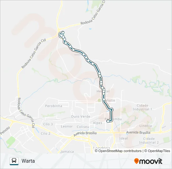 444 WARTA / TERMINAL MILTON GAVETTI Bus Line Map