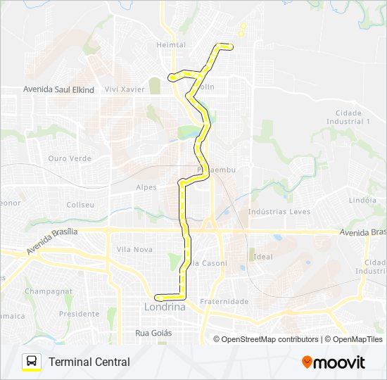 Mapa de 93 CORUJÃO AQUILES STENGHEL / CINCO CONJUNTOS de autobús