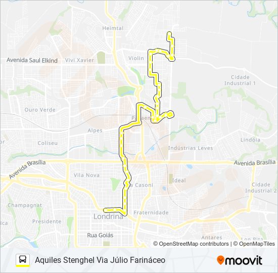 Mapa de 93 CORUJÃO AQUILES STENGHEL / CINCO CONJUNTOS de autobús