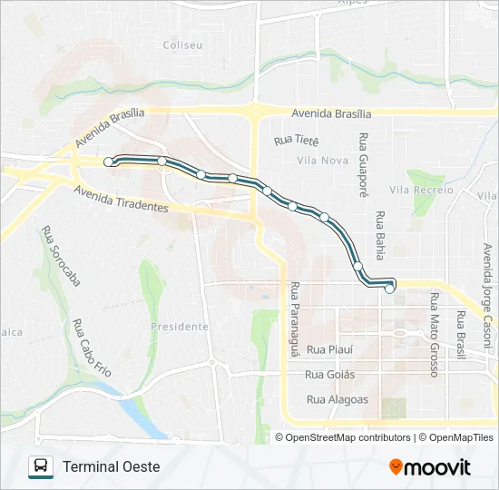 351 TERMINAL OESTE / TERMINAL CENTRAL - PARADOR Bus Line Map