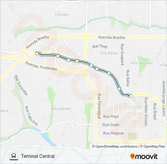 351 TERMINAL OESTE / TERMINAL CENTRAL - PARADOR Bus Line Map