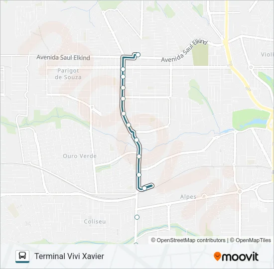 932 TERMINAL VIVI XAVIER / TERMINAL OESTE / UEL Bus Line Map