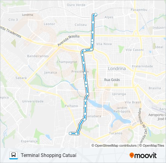 Mapa de 803 TERMINAL VIVI XAVIER / TERMINAL SHOPPING CATUAÍ de autobús