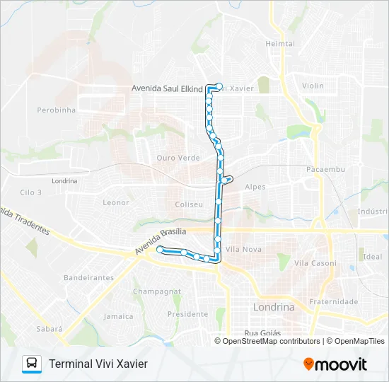 803 TERMINAL VIVI XAVIER / TERMINAL SHOPPING CATUAÍ Bus Line Map