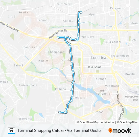 803 TERMINAL VIVI XAVIER / TERMINAL SHOPPING CATUAÍ Bus Line Map