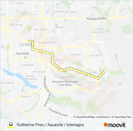 96 CORUJÃO GUILHERME PIRES / SÃO PEDRO / INTERLAGOS Bus Line Map