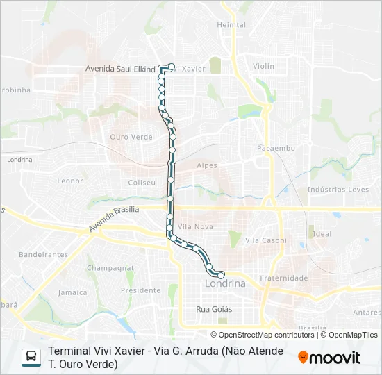 501 TERMINAL VIVI XAVIER / TERMINAL CENTRAL - PARADOR Bus Line Map