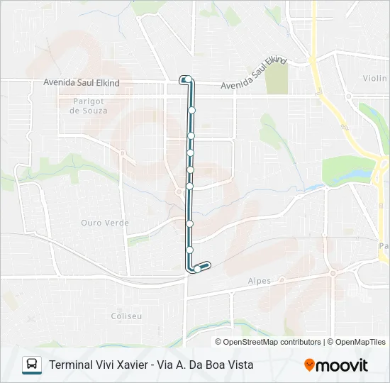 501 TERMINAL VIVI XAVIER / TERMINAL CENTRAL - PARADOR Bus Line Map