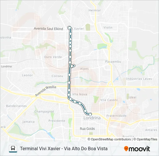501 TERMINAL VIVI XAVIER / TERMINAL CENTRAL - PARADOR Bus Line Map
