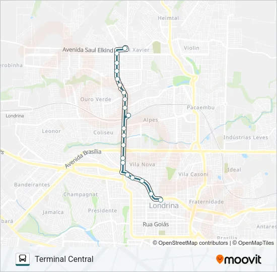 501 TERMINAL VIVI XAVIER / TERMINAL CENTRAL - PARADOR Bus Line Map