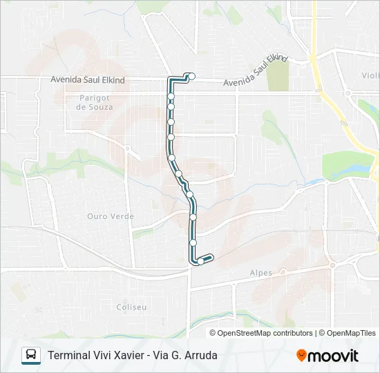 501 TERMINAL VIVI XAVIER / TERMINAL CENTRAL - PARADOR Bus Line Map