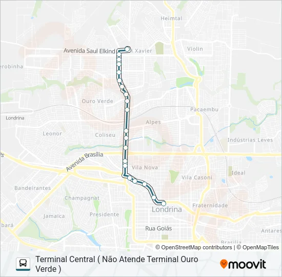 501 TERMINAL VIVI XAVIER / TERMINAL CENTRAL - PARADOR Bus Line Map