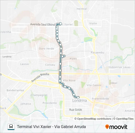 501 TERMINAL VIVI XAVIER / TERMINAL CENTRAL - PARADOR Bus Line Map
