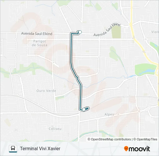 505 TERMINAL VIVI XAVIER / TERMINAL CENTRAL - EXPRESSO Bus Line Map