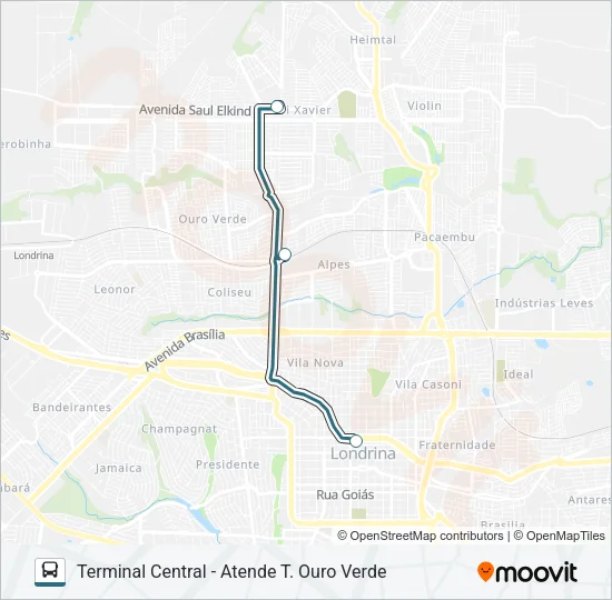 505 TERMINAL VIVI XAVIER / TERMINAL CENTRAL - EXPRESSO Bus Line Map