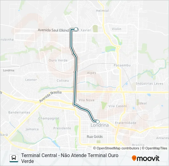 505 TERMINAL VIVI XAVIER / TERMINAL CENTRAL - EXPRESSO Bus Line Map