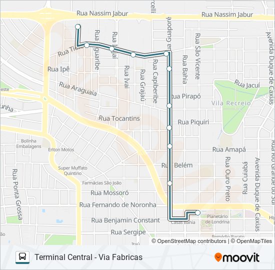 Mapa de 408 VILA RECREIO de autobús