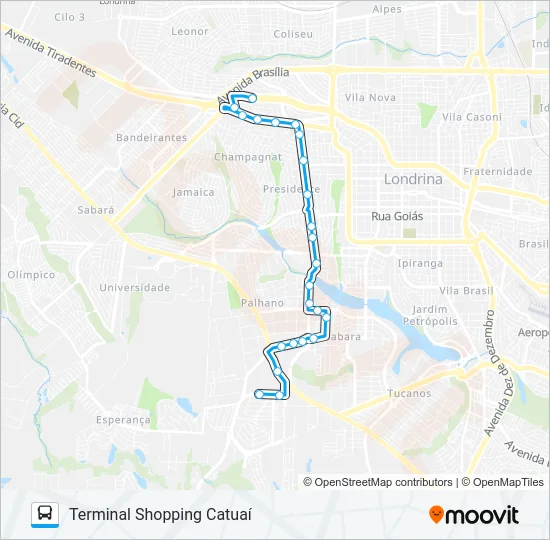 804 TERMINAL OESTE / SHOPPING CATUAÍ Bus Line Map