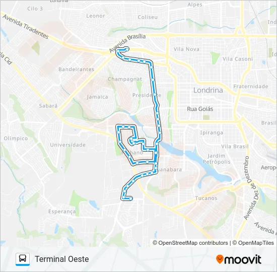 804 TERMINAL OESTE / SHOPPING CATUAÍ Bus Line Map