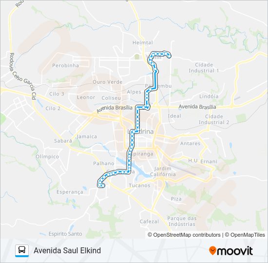 Mapa da linha 806 AVENIDA SAUL ELKIND / SHOPPING CATUAÍ de ônibus
