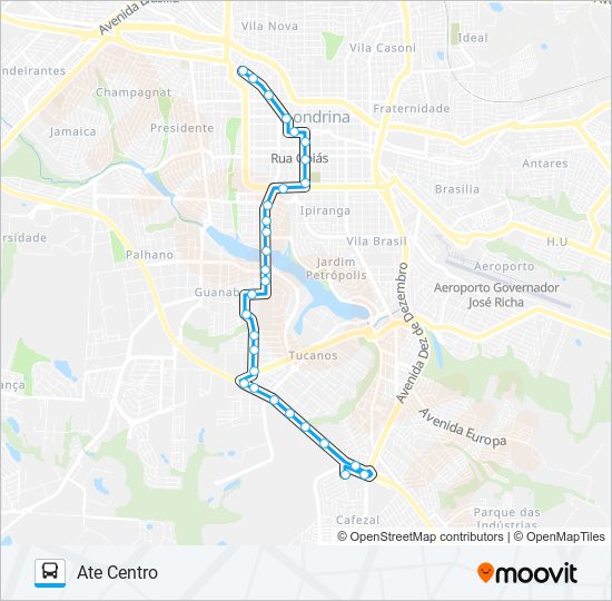 Mapa da linha 800 TERMINAL VIVI XAVIER / TERMINAL ACAPULCO de ônibus