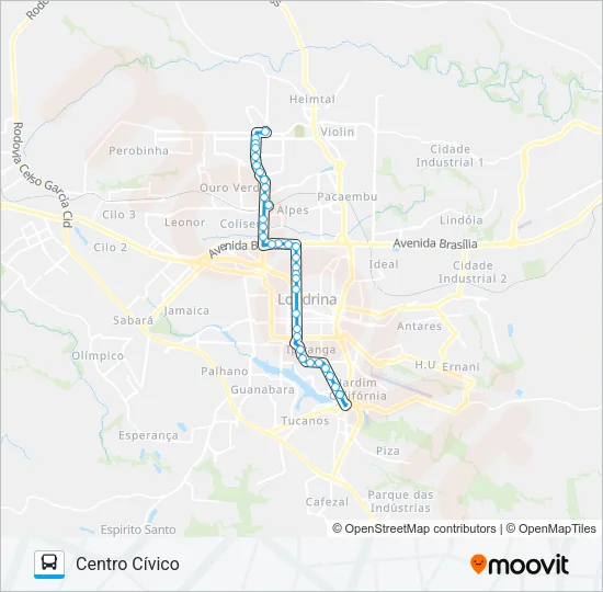 802 TERMINAL VIVI XAVIER / AVENIDA BANDEIRANTES Bus Line Map
