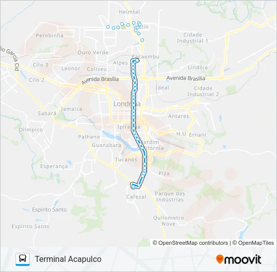 801 TERMINAL VIVI XAVIER / CENTRO CÍVICO / TERMINAL ACAPULCO Bus Line Map