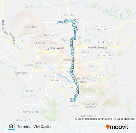 801 TERMINAL VIVI XAVIER / CENTRO CÍVICO / TERMINAL ACAPULCO Bus Line Map