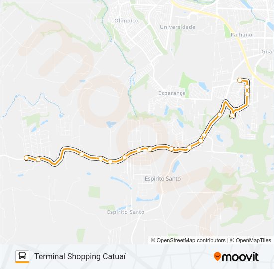 Mapa da linha 223 CANAÃ de ônibus
