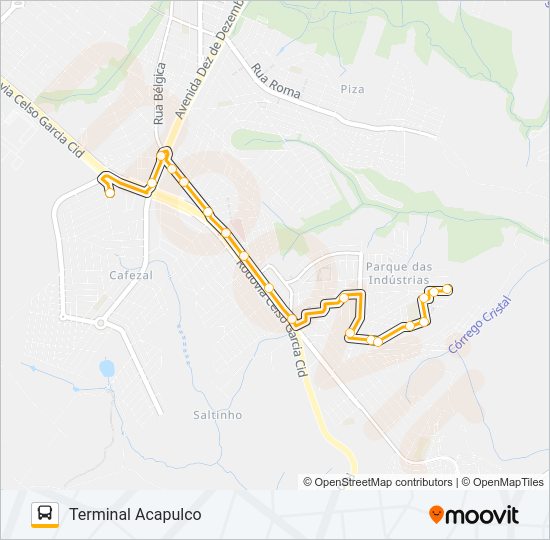 Mapa da linha 218 JATOBÁ de ônibus