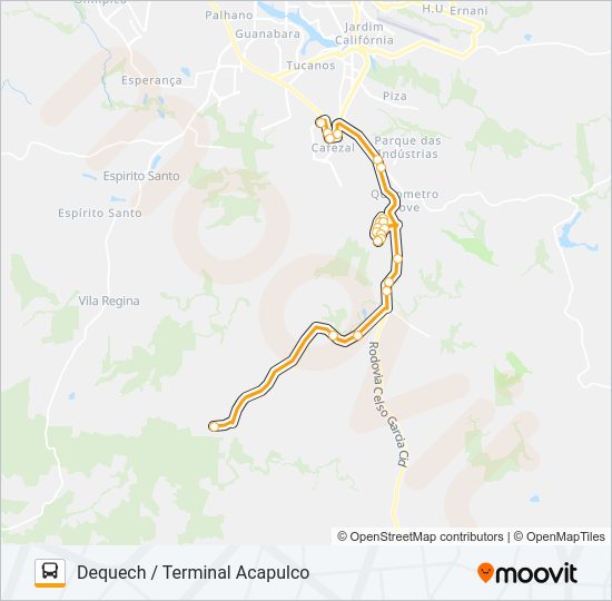 Mapa da linha 271 COROADOS de ônibus