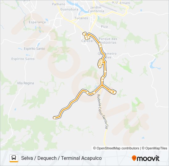 Mapa da linha 271 COROADOS de ônibus