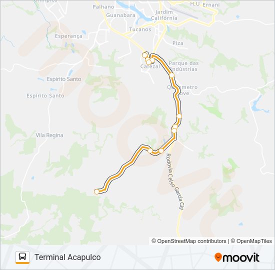 Mapa da linha 271 COROADOS de ônibus