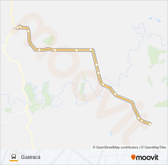 Mapa da linha 285 GUAIRACÁ de ônibus