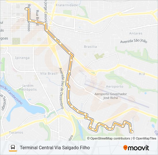Mapa da linha 201 CALIFÓRNIA de ônibus
