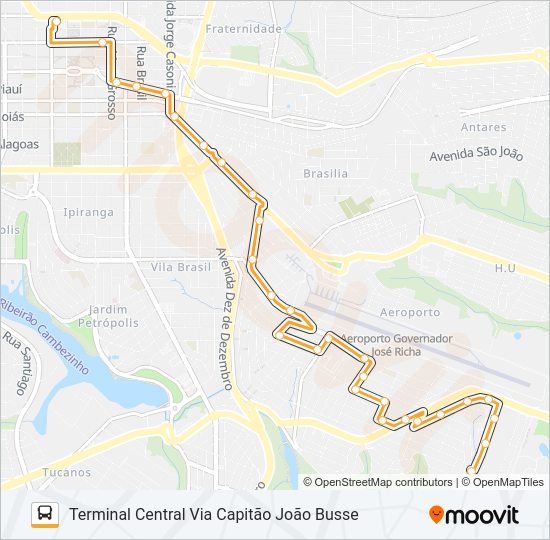 Mapa da linha 201 CALIFÓRNIA de ônibus
