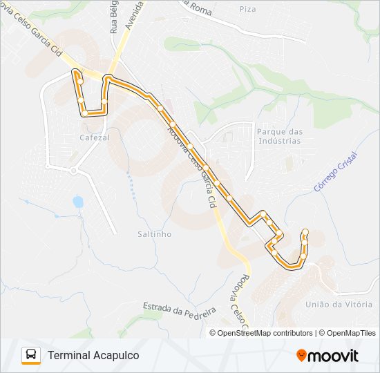 Mapa da linha 226 SANTA JOANA de ônibus
