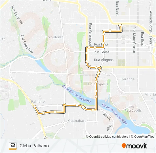 229 GLEBA PALHANO Bus Line Map