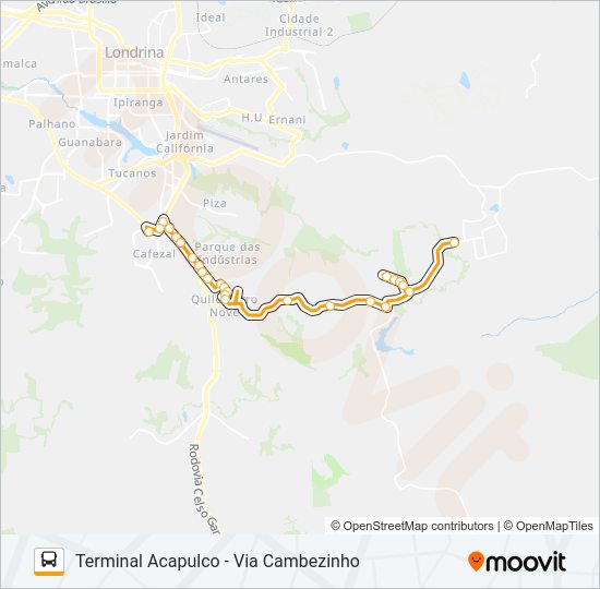 Mapa da linha 260 USINA 3 BOCAS de ônibus