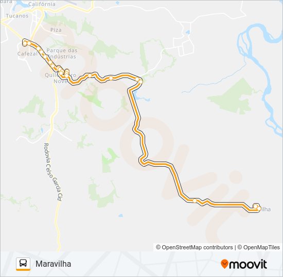 Mapa da linha 260 USINA 3 BOCAS de ônibus