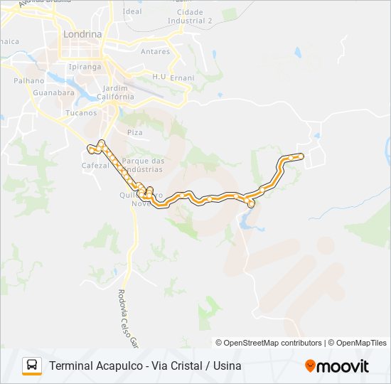 Mapa da linha 260 USINA 3 BOCAS de ônibus