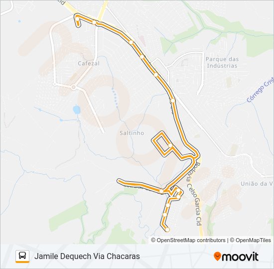 Mapa da linha 214 JAMILE DEQUECH de ônibus