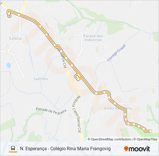 Mapa da linha 219 NOVA ESPERANÇA de ônibus