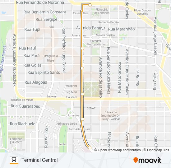 Mapa da linha 228 ANEL CENTRAL / BANDEIRANTES de ônibus