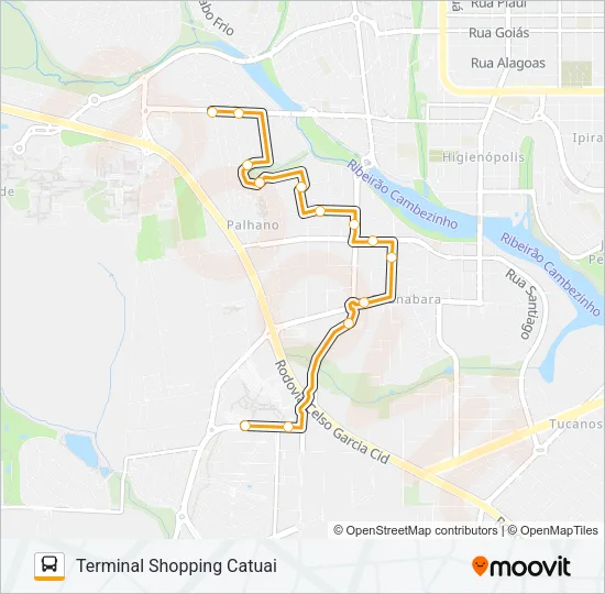 907 TERMINAL ACAPULCO / GLEBA PALHANO Bus Line Map