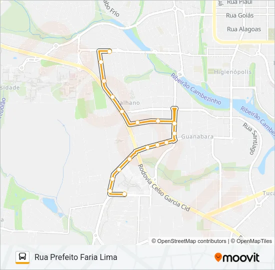 907 TERMINAL ACAPULCO / GLEBA PALHANO Bus Line Map