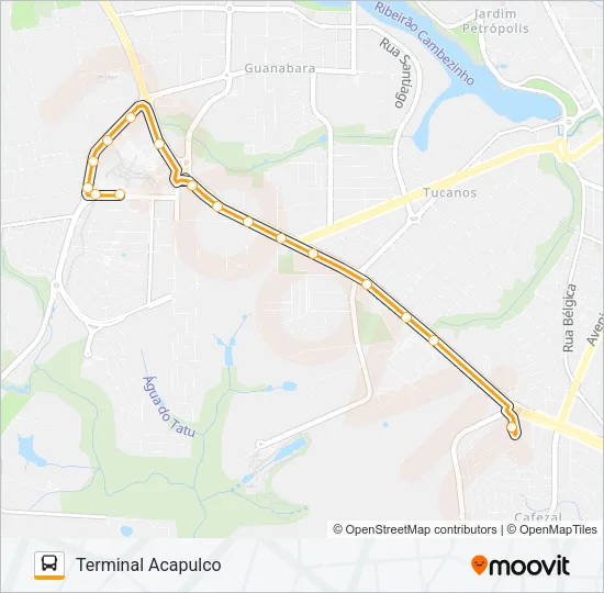 907 TERMINAL ACAPULCO / GLEBA PALHANO Bus Line Map