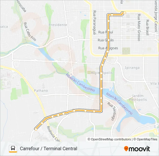 213 SHOPPING CATUAÍ / TERMINAL CENTRAL Bus Line Map