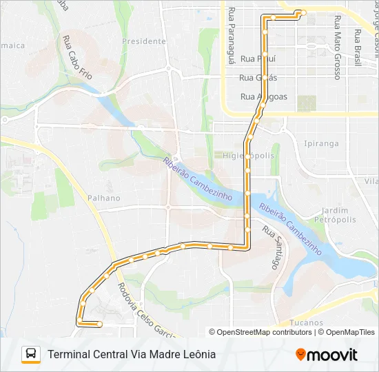 213 SHOPPING CATUAÍ / TERMINAL CENTRAL Bus Line Map